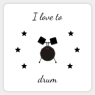 I love to Drum Sticker